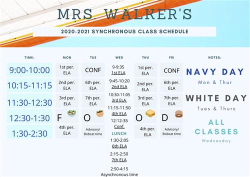 Mrs. Walker's Schedule 